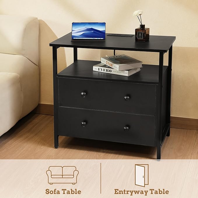 Edbuosy 27 inch Wide Night Stand Set 2 - Image 8