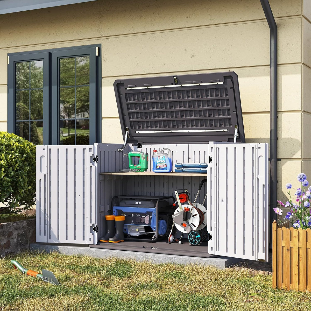 aoxun outdoor storage cabinet 35 cu.ft outdoor trash, main product view