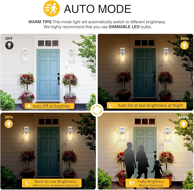 VIANIS Motion Sensor Outdoor Lights, Aluminum Waterproof Porch Lights Outdoor - Image 8