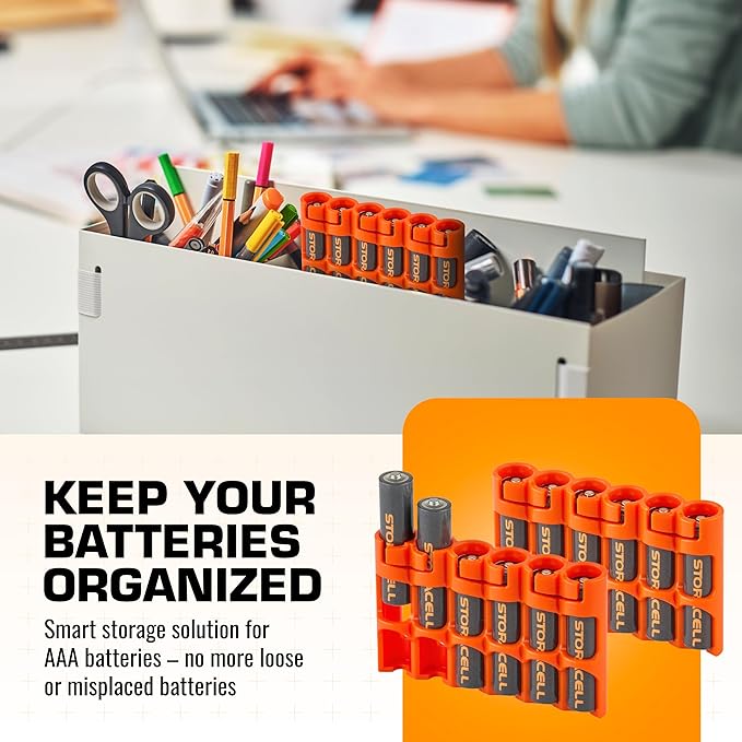 Storacell Slimline AAA-6 Battery Storage Caddy and Dispenser, Holds 6 AAA - Image 2
