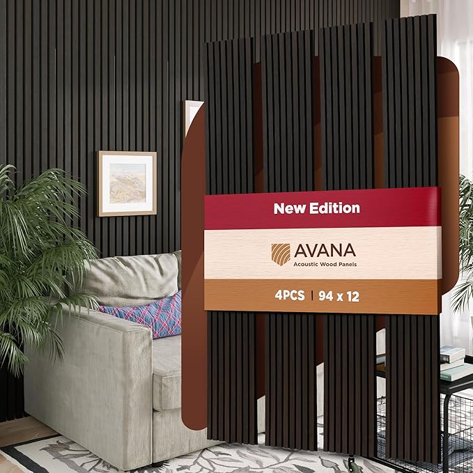 Avana Acoustic Wood Wall Panels – 94.4 X 12.6 Inch Smoke Oak Acoustic Panels 4 by AvanaHome