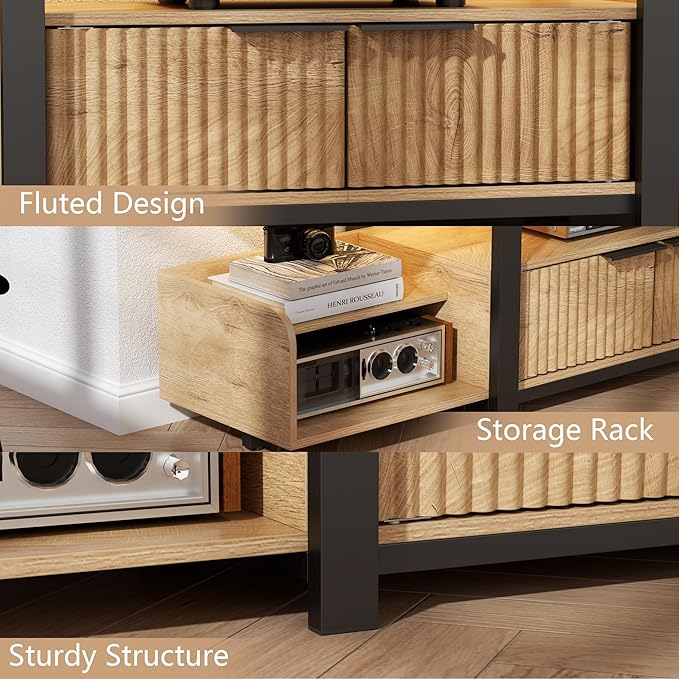 TV Stand with LED Lights and Storage cabinet - Image 5