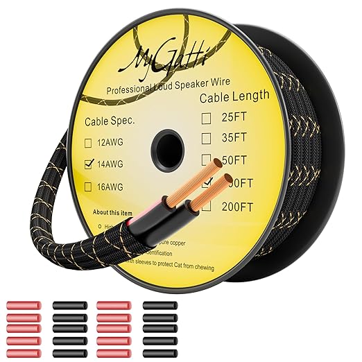 14/2 Speaker Wire 100 Feet, 14AWG Gauge Speaker Cable, Direct Burial, Durable by Mygatti
