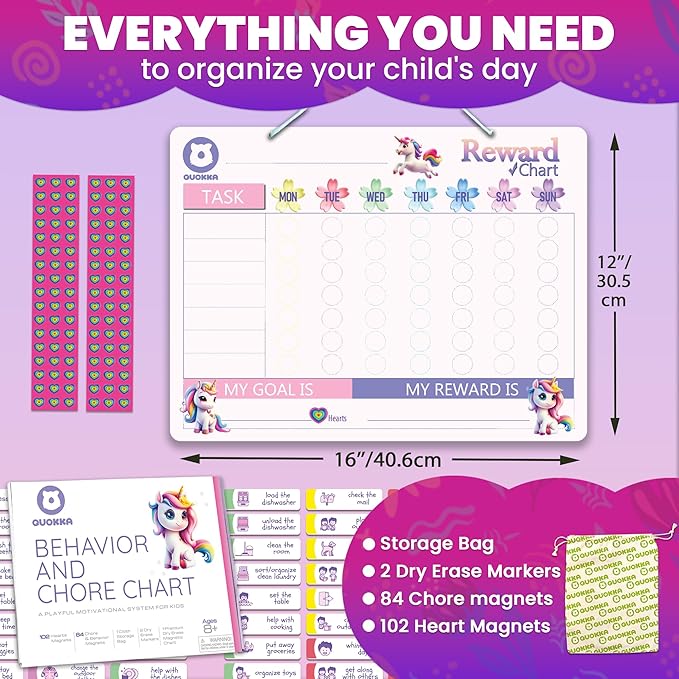 QUOKKA Magnetic Kids Chore Chart - Image 2