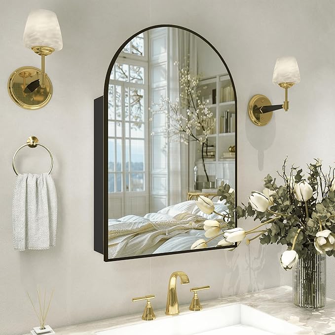 Arched Medicine Cabinet with Mirror, Bathroom Medicine Cabinet with Mirror Wall by FunFurnitureFollowLife