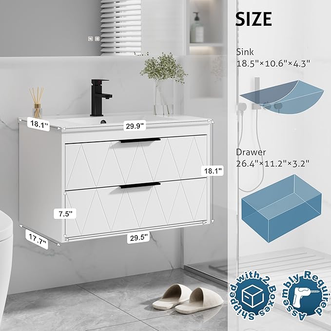 eclife 30" Bathroom Vanities Cabinet - Image 2