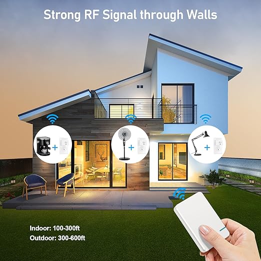 Thinkbee Remote Control Outlet Plug, 15A /1500W 600ft RF Range Wireless Light - Image 3