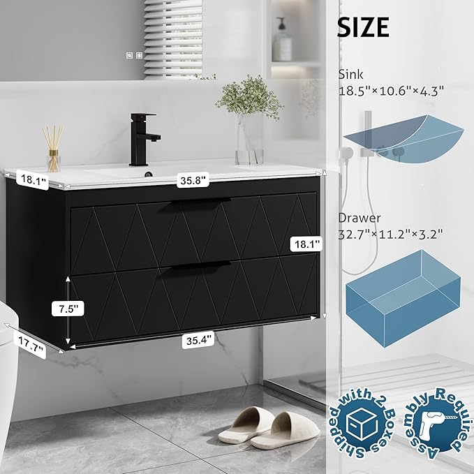 eclife 36" Bathroom Vanities Cabinet - Image 2