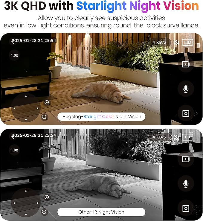 Hugolog 3K 5MP Outdoor Indoor Security Cameras - Image 3