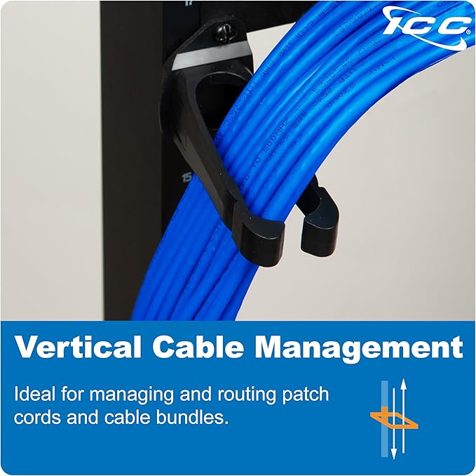 ICC 1.25” Plastic Cable Management Ring, Rack or Wall Mount - Image 4