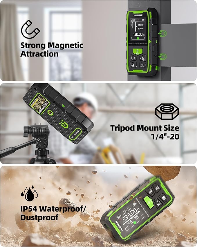 Huepar Professional Dual Laser Measuring Tool 393ft, Rechargeable Bilateral - Image 5