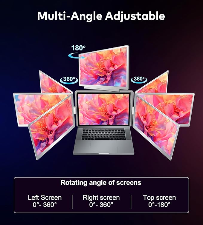 FOPO 14" Laptop Screen Extender, FHD 1200P IPS Monitor Extender, Just 1 Cable - Image 6