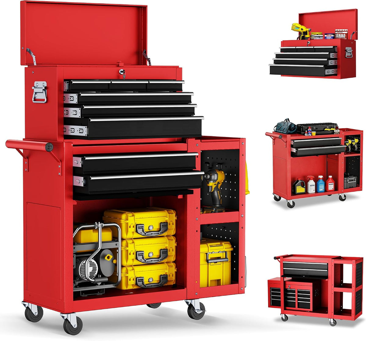 ldhthopi 8-drawer rolling tool chest, 3-in-1 modular tool, main product view