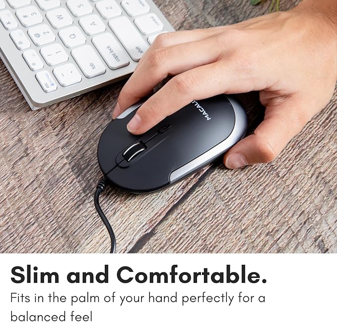 Macally Silent Wired Mouse - Image 6