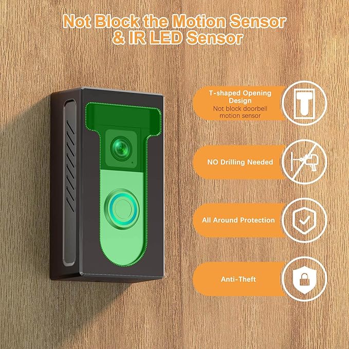 No Drill Adhesive Video Doorbell Mount Compatible - Image 6
