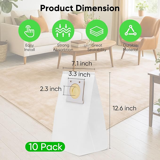 LBLVBNEWD 10 Pack IB600 HEPA Vacuum Bags - Image 2