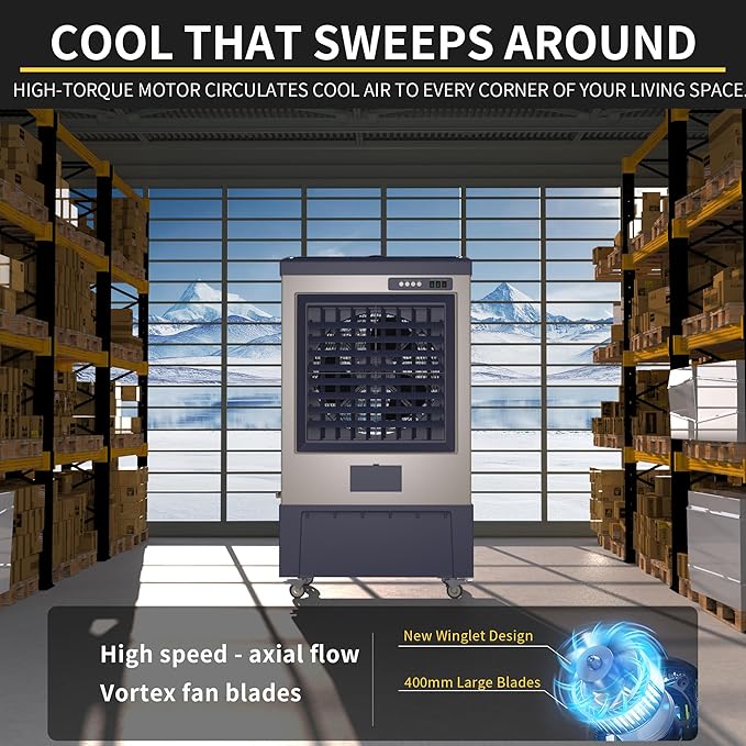 Landeagle 49″ Swamp Cooler Air Conditioner, 6550CFM Portable Evaporative Coolers - Image 2