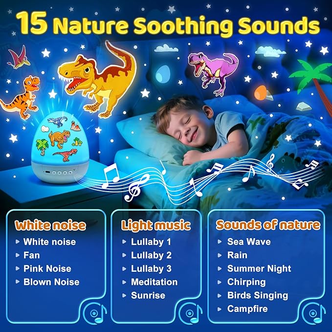 Dinosaur Toys for Kids 3-5 | 15 Sleeping Sounds+12HD Films+7 - Image 2