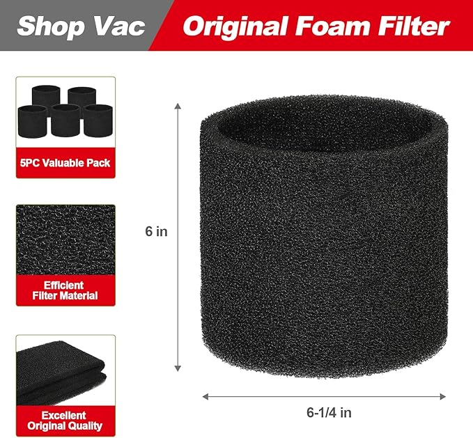 Shop-Vac 90585 Foam Sleeve Filter Replacements - Image 2