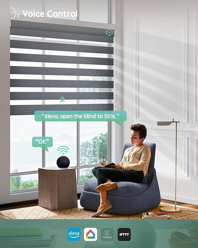 Yoolax Motorized Zebra Blinds Compatible - Image 3