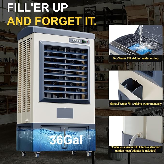Landeagle 56″ Swamp Cooler Air Conditioner, 8979CFM Portable Evaporative Coolers - Image 6