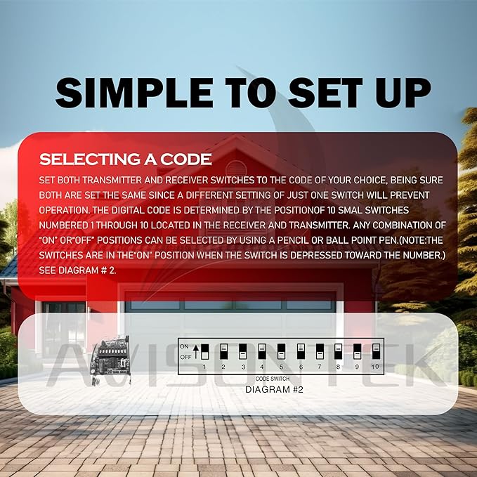 2 for Multi-Code 3089 3060 3070 MultiCode 308911 Linear MCS308911, 10 Dip - Image 9