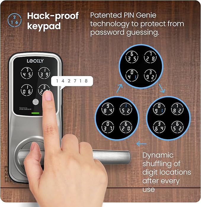 Lockly Secure Pro Smart Lock Wi-Fi, Keyless Entry Digital Keypad Door Lock - Image 3