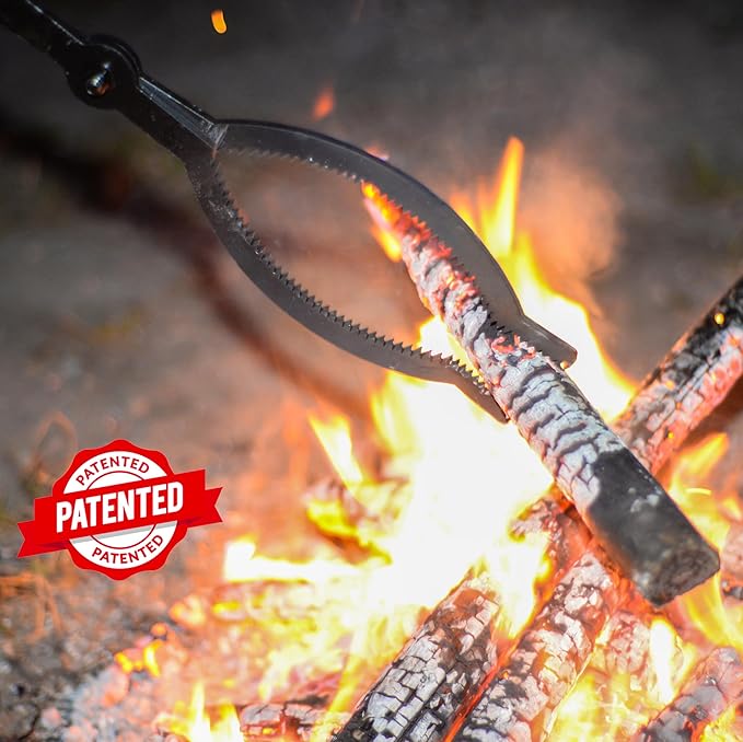 CKLT 40in Heavy Duty Fire Tongs Firewood Grabber Tool - Image 3