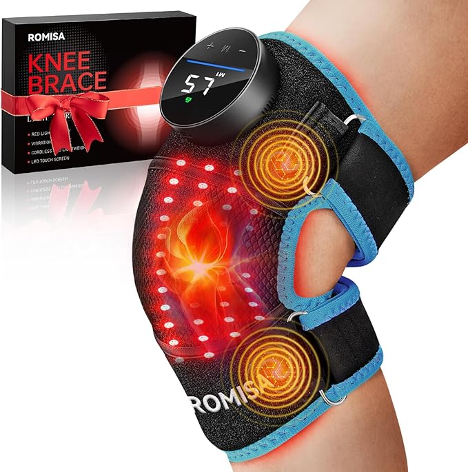 ROMISA Red Light Therapy Knee Brace & Vibration Knee Massage, 660nm & 850nm by ROMISA