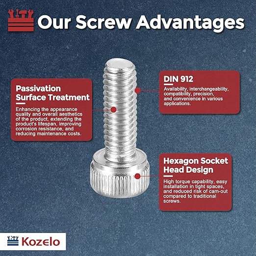 Kozelo 100pcs Socket Head Cap Screws - Image 3