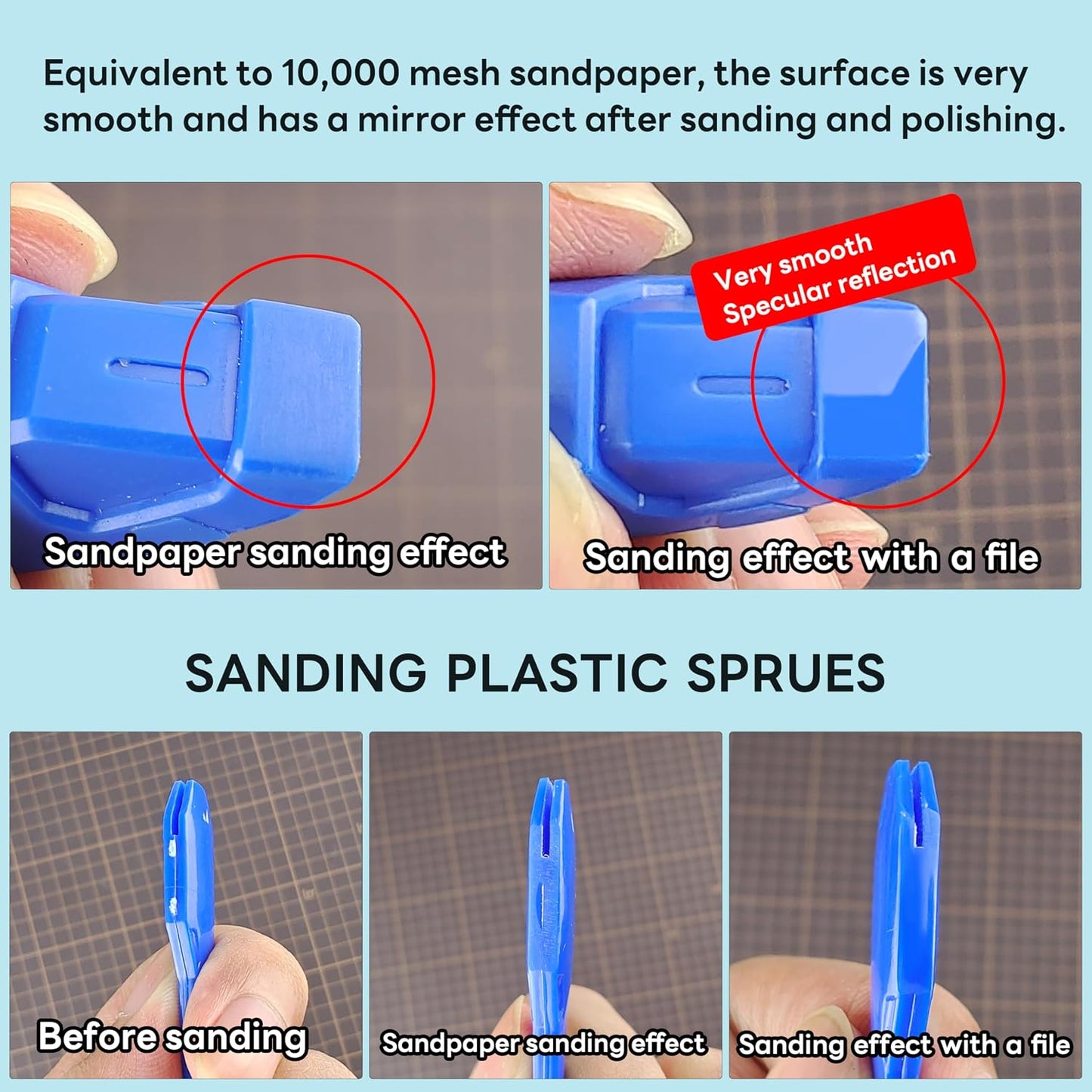 stedi Hobby Model Polishing Tools 3 PCS, Precision Glass Polishing Files | #320-400 Grit, #400-600Grit, #10000 Grit