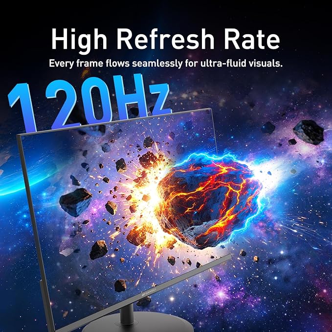 SANSUI 22 Inch 120Hz Monitor, FHD Computer Monitor 4000:1 Contrast Ratio - Image 2