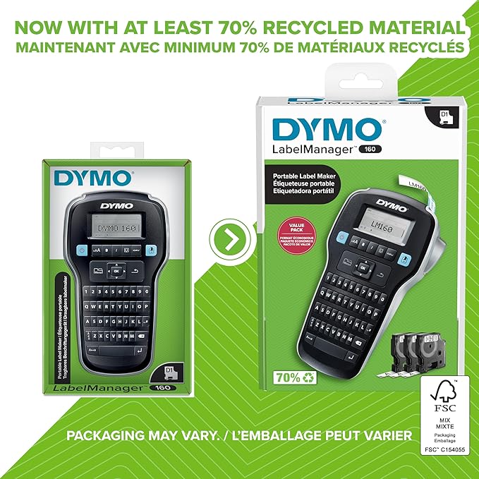 DYMO LabelManager 160 Portable Label Maker Bundle, Easy-to-Use, One-Touch Smart - Image 2