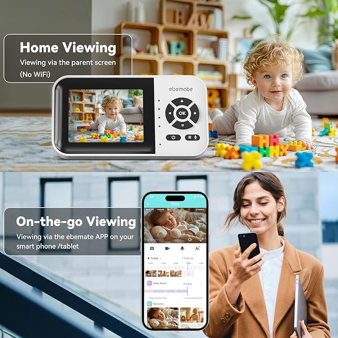 ebemate WiFi Video Baby Monitor, 2.8" Display - Image 2
