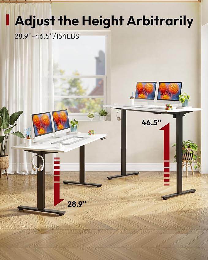 SANODESK Electric Standing Desk 55 x 28 Inches Whole-Piece Desktop Height - Image 9