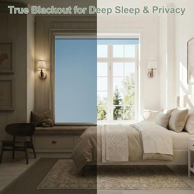 ZSHINE Motorized Blackout Window Blinds Customize Width Remote Control Wireless - Image 3