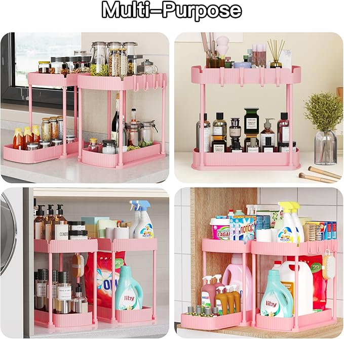 Ukeetap 2 Pack Multi-Purpose Pull-Out Storage Organizers, Under Sink Organizers - Image 6