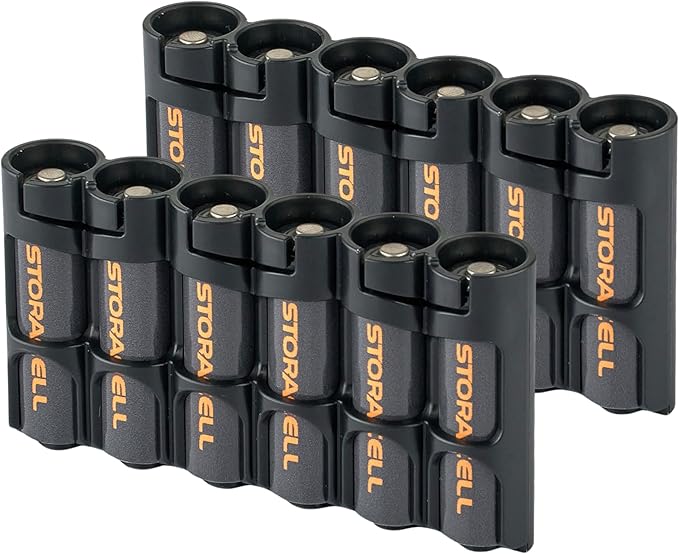 Storacell Slimline AA-6 Battery Storage Caddy and Dispenser, Holds 6 AA by Storacell