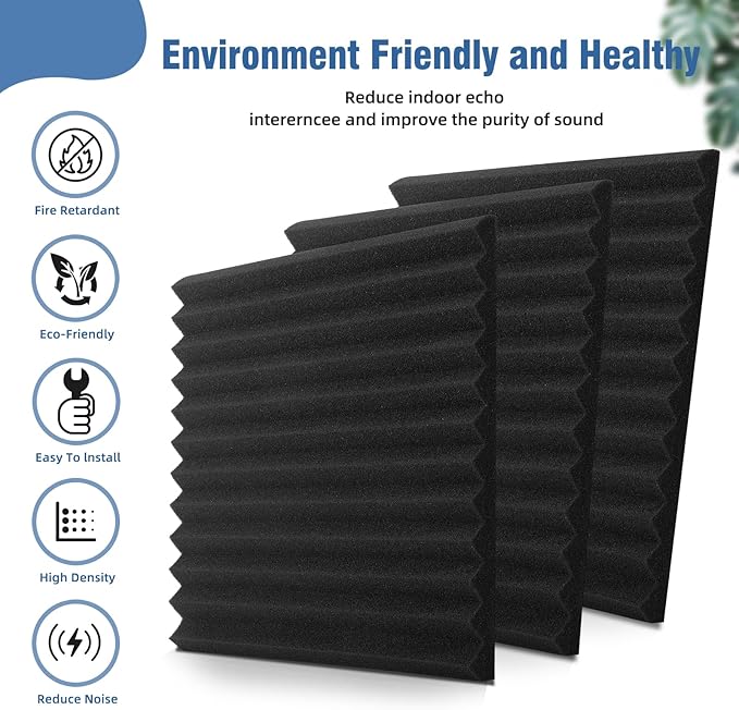 HWLIYUTAI 52 Pack Acoustic Panels 1 X 12 X 12 Inches - Image 6