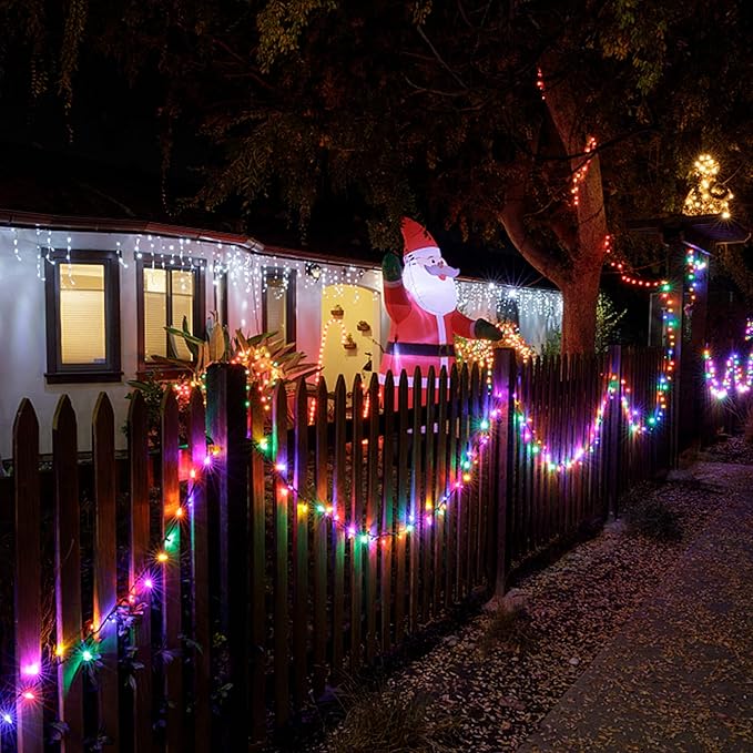 HOME LIGHTING 66ft Christmas Decorative Mini Lights, 200 LED Green Wire Fairy - Image 2
