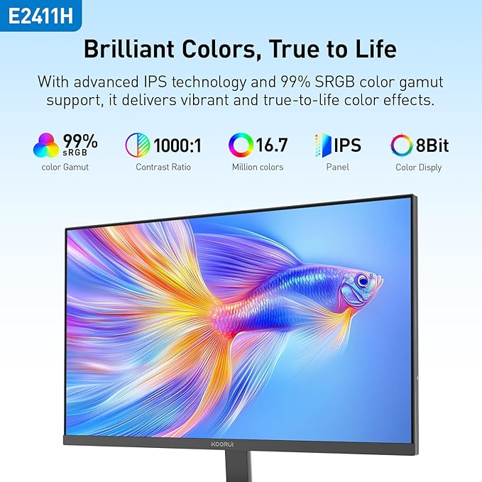KOORUI 24-inch 120Hz Gaming Monitor IPS FHD sRGB 99% Support Freesync Computer - Image 3