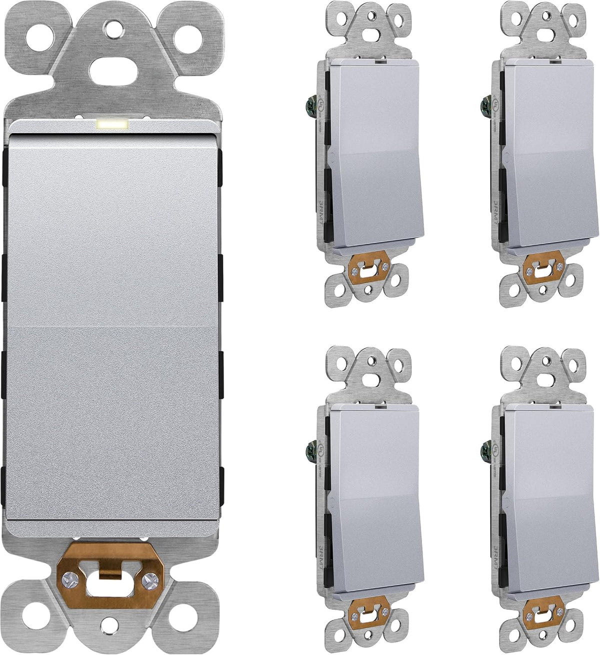 LIDER Minimalist Design Matte Finish Lighted Decorator Switch, Frameless Paddle