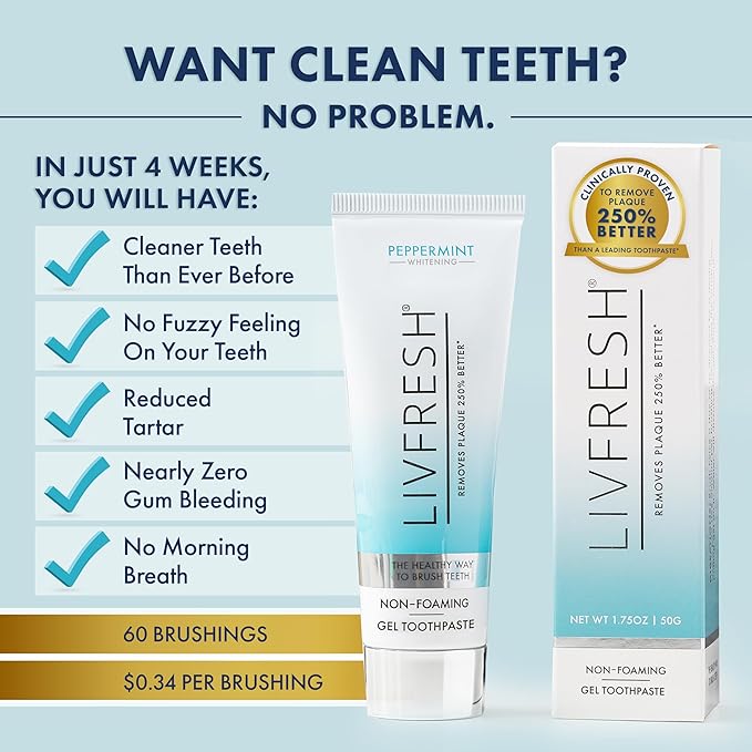 LIVFRESH Toothpaste Gel, Clinically Proven to Remove Plaque 250% Better - Image 6
