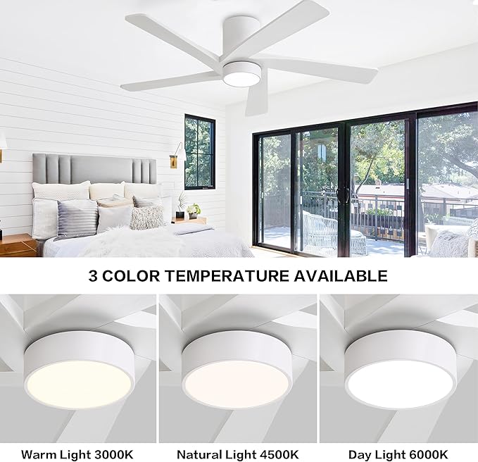 WINGBO 54 Inch Flush Mount DC Ceiling Fan - Image 5