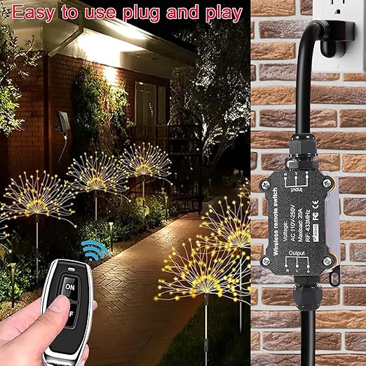 AC110V Remote Control Power Switch, Waterproof Wireless Light Switch, 165 Feet - Image 6