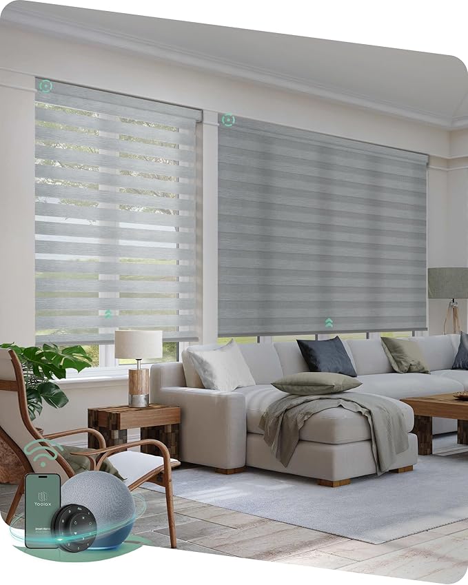 Yoolax Motorized Zebra Blinds Compatible by Yoolax