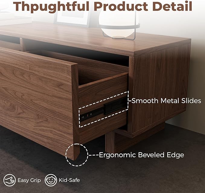 Etelifrank Extendable TV Stand for 65-100 Inches TVs – Walnut Entertainment - Image 7