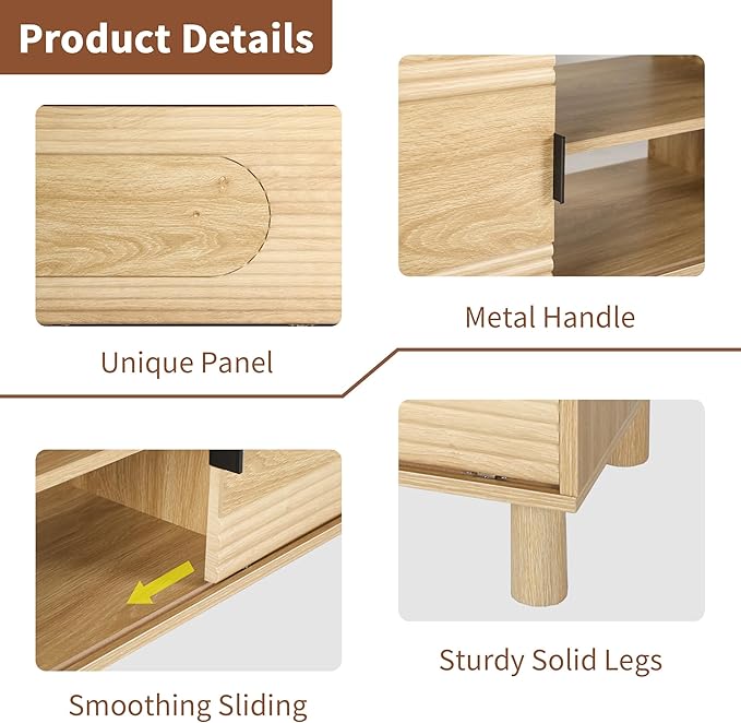 Bifins 63inch Wood TV Stand for Televisions up to 70 Inches, Mid Century Modern - Image 5
