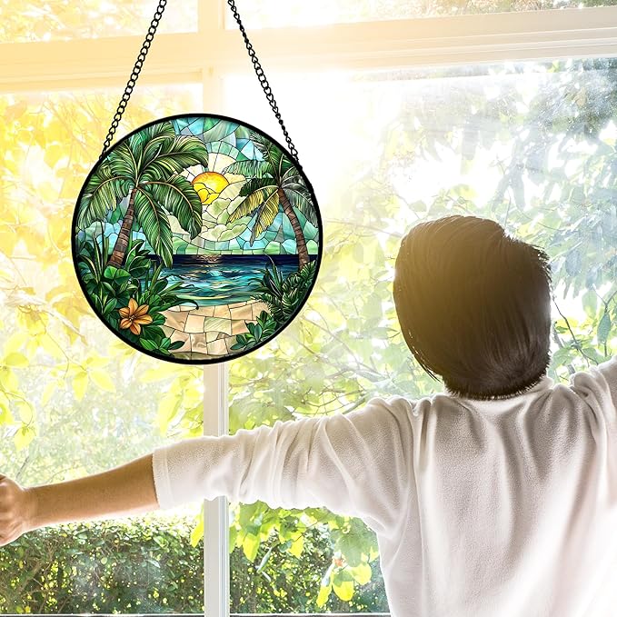DASTOLL Stained Glass Window Hanging, and Mom 7.8 in - Image 3