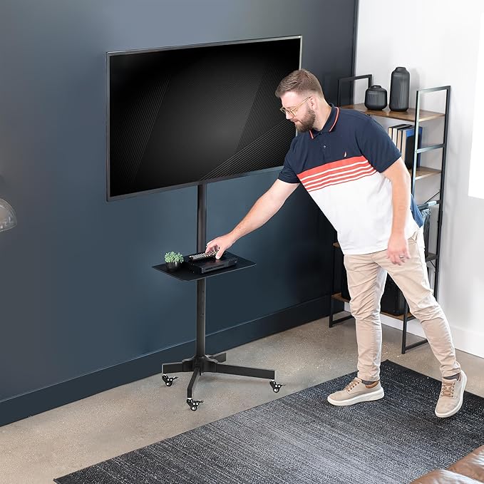 VIVO Mobile TV Cart for 13 to 60 inch Screens up to 55 lbs, LCD LED OLED 4K - Image 7